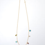 (エメラルド&グリーントルマリン&スイスブルートパーズ/gold) multi candy  necklace