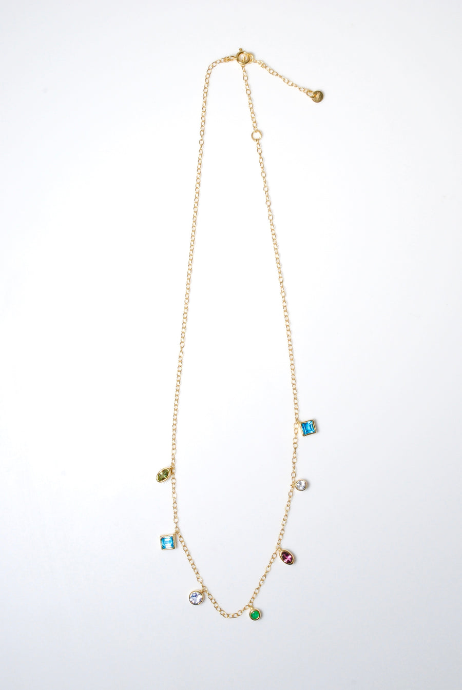 (エメラルド&グリーントルマリン&スイスブルートパーズ/gold) multi candy  necklace