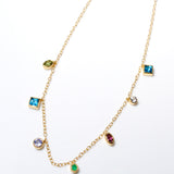 (エメラルド&グリーントルマリン&スイスブルートパーズ/gold) multi candy  necklace