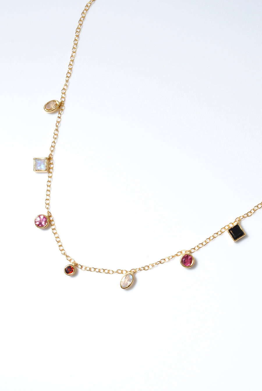 (ピンクトルマリン&ガーネット&シトリン/gold) multi candy  necklace