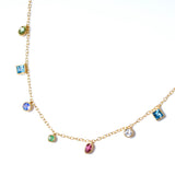 (エメラルド&グリーントルマリン&スイスブルートパーズ/gold) multi candy  necklace