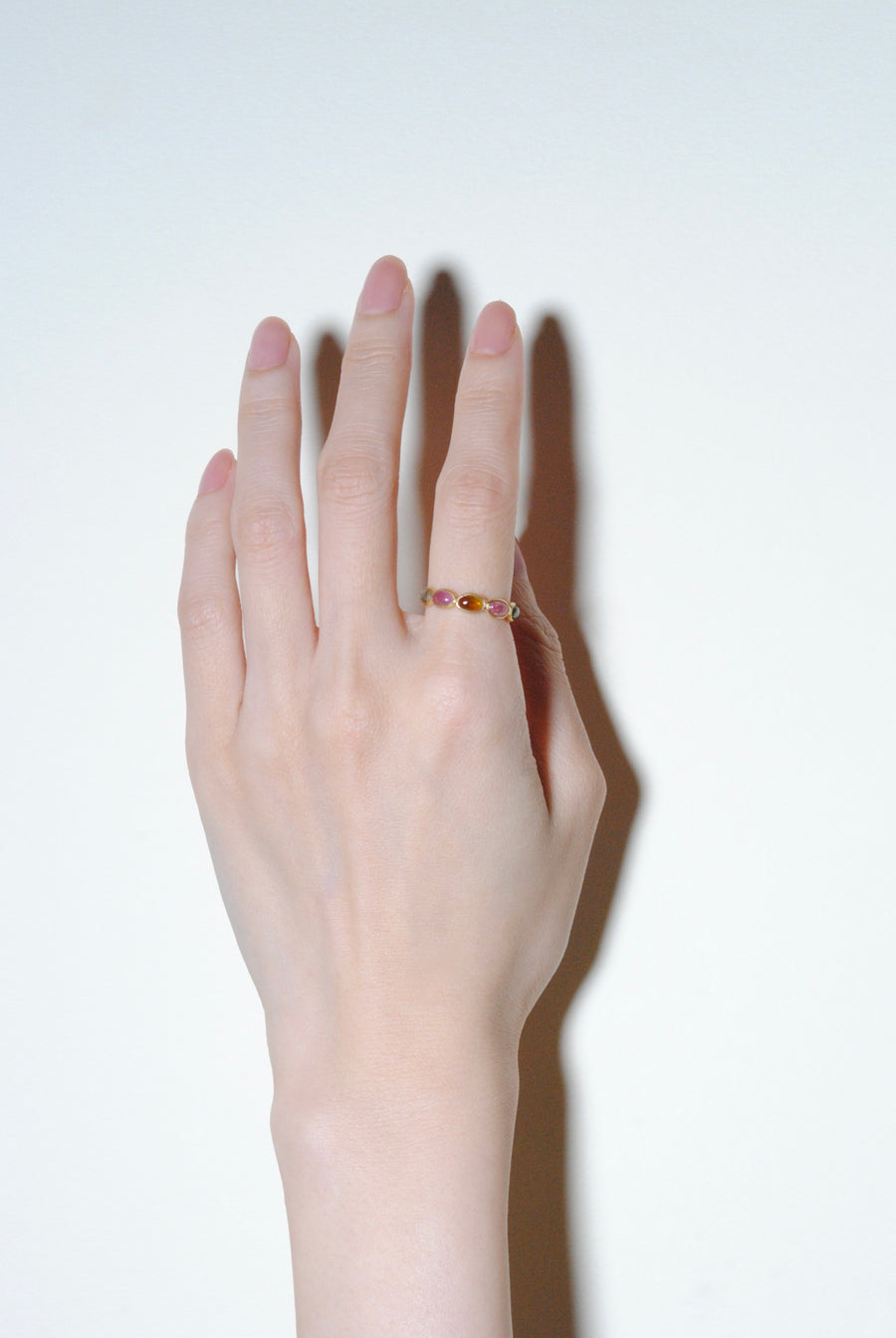(マルチトルマリン/gold) oval horizon CAB eternity ring