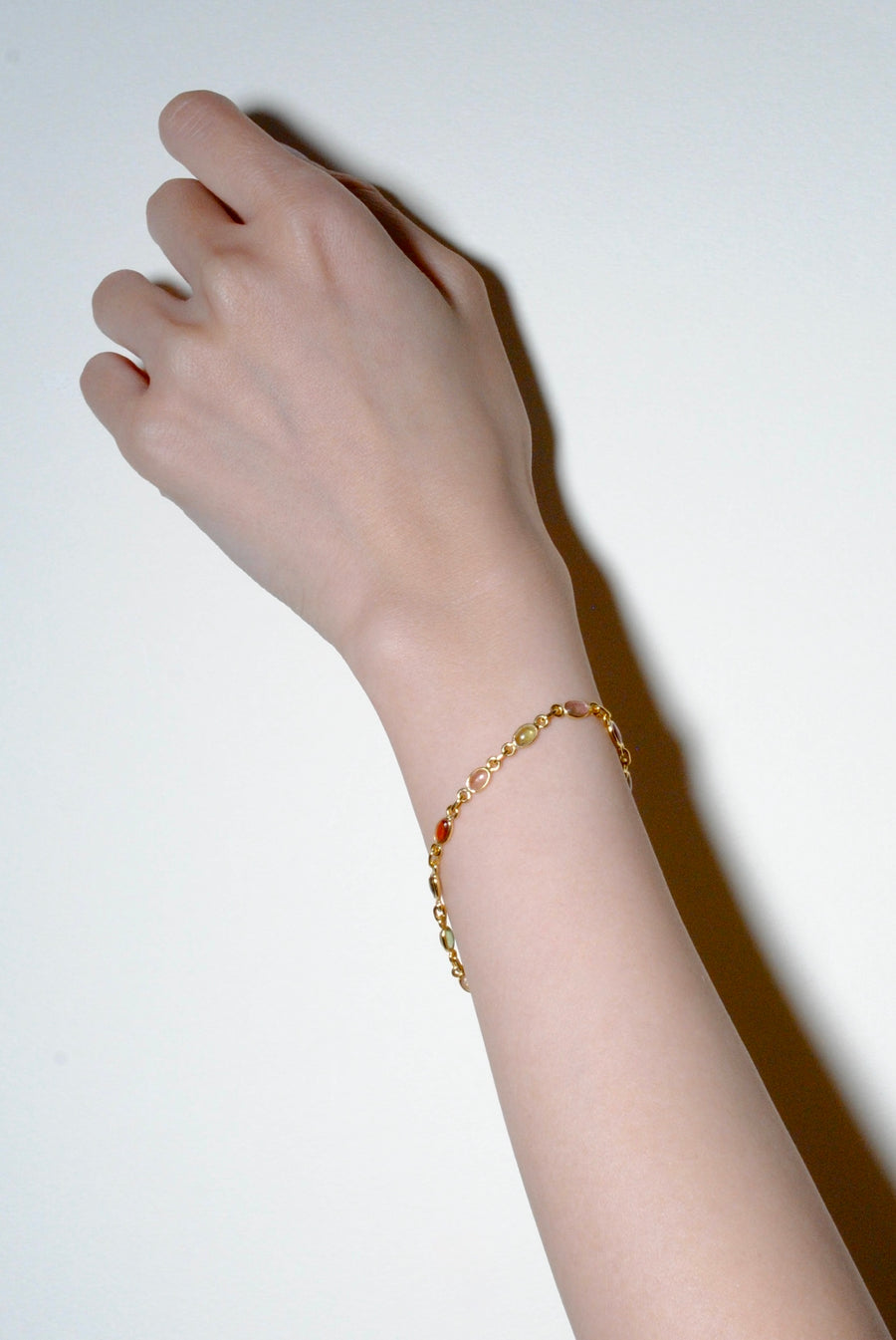 (マルチトルマリン/gold) oval horizon CAB eternity bracelet