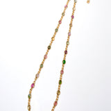 (マルチトルマリン/gold) oval horizon CAB eternity necklace