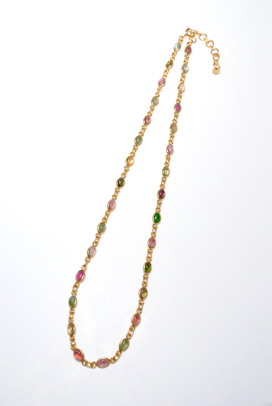 (マルチトルマリン/gold) oval horizon CAB eternity necklace