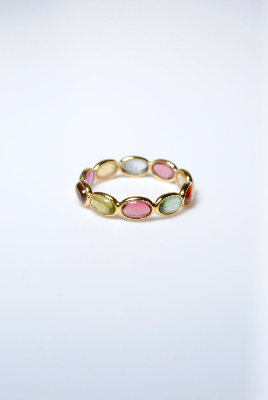 (マルチトルマリン/gold) oval horizon CAB eternity ring