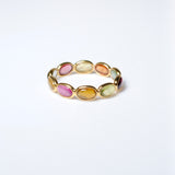 (マルチトルマリン/gold) oval horizon CAB eternity ring