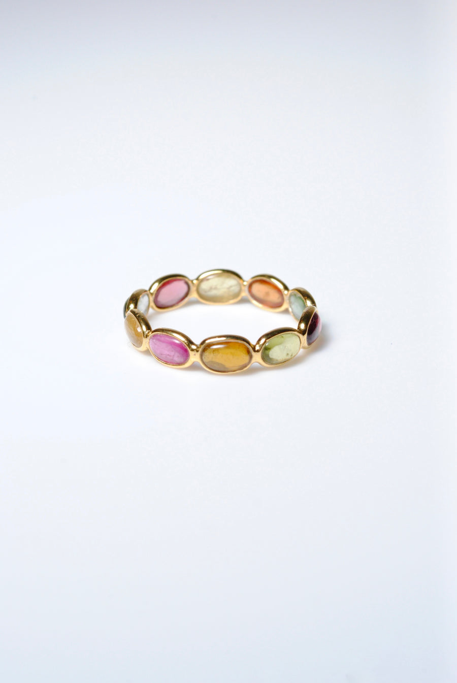 (マルチトルマリン/gold) oval horizon CAB eternity ring