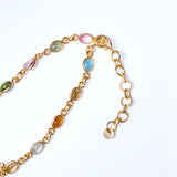 (マルチトルマリン/gold) oval horizon CAB eternity necklace