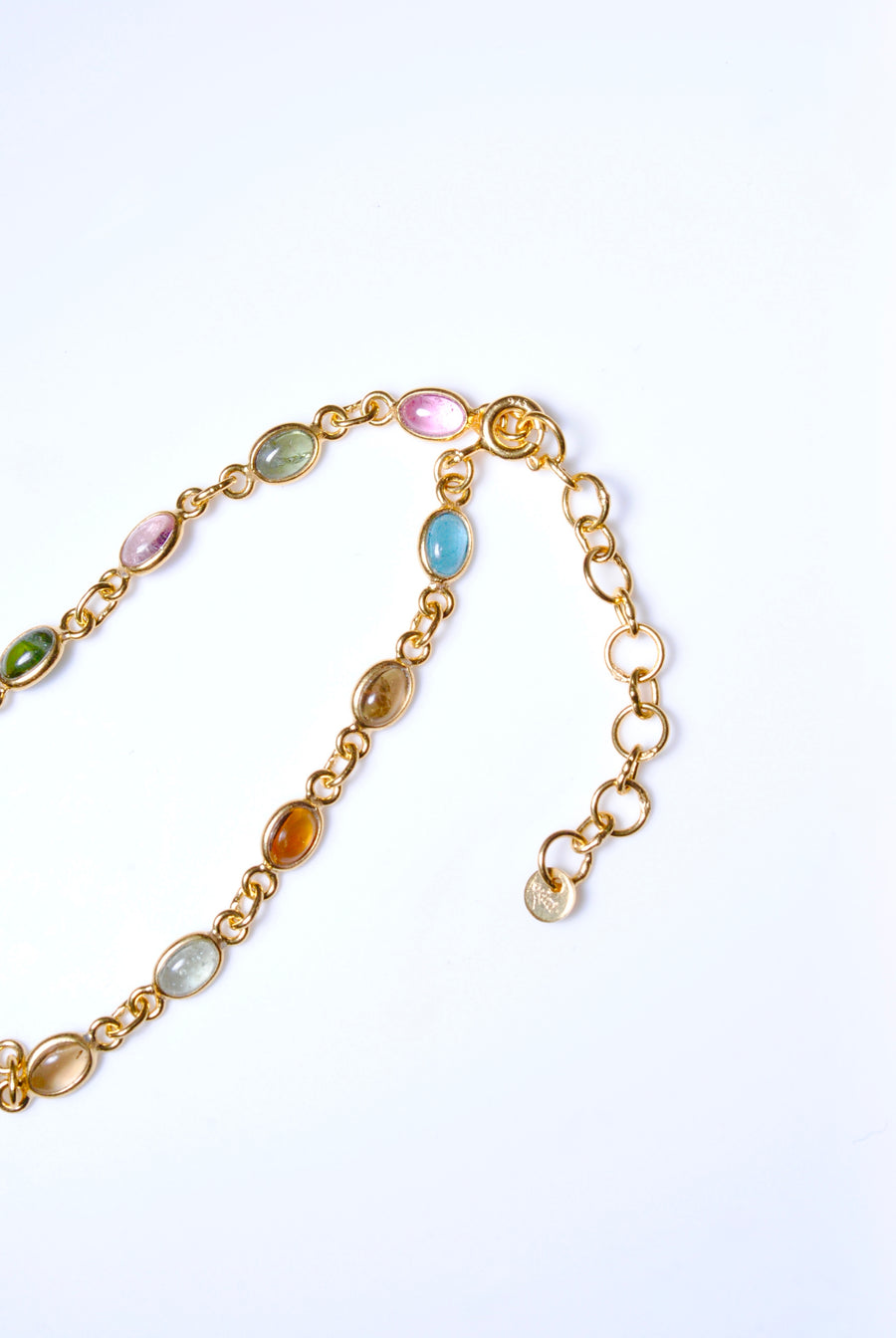 (マルチトルマリン/gold) oval horizon CAB eternity necklace
