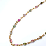 (マルチトルマリン/gold) oval horizon CAB eternity necklace