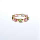 (マルチトルマリン/gold) oval horizon CAB eternity ring