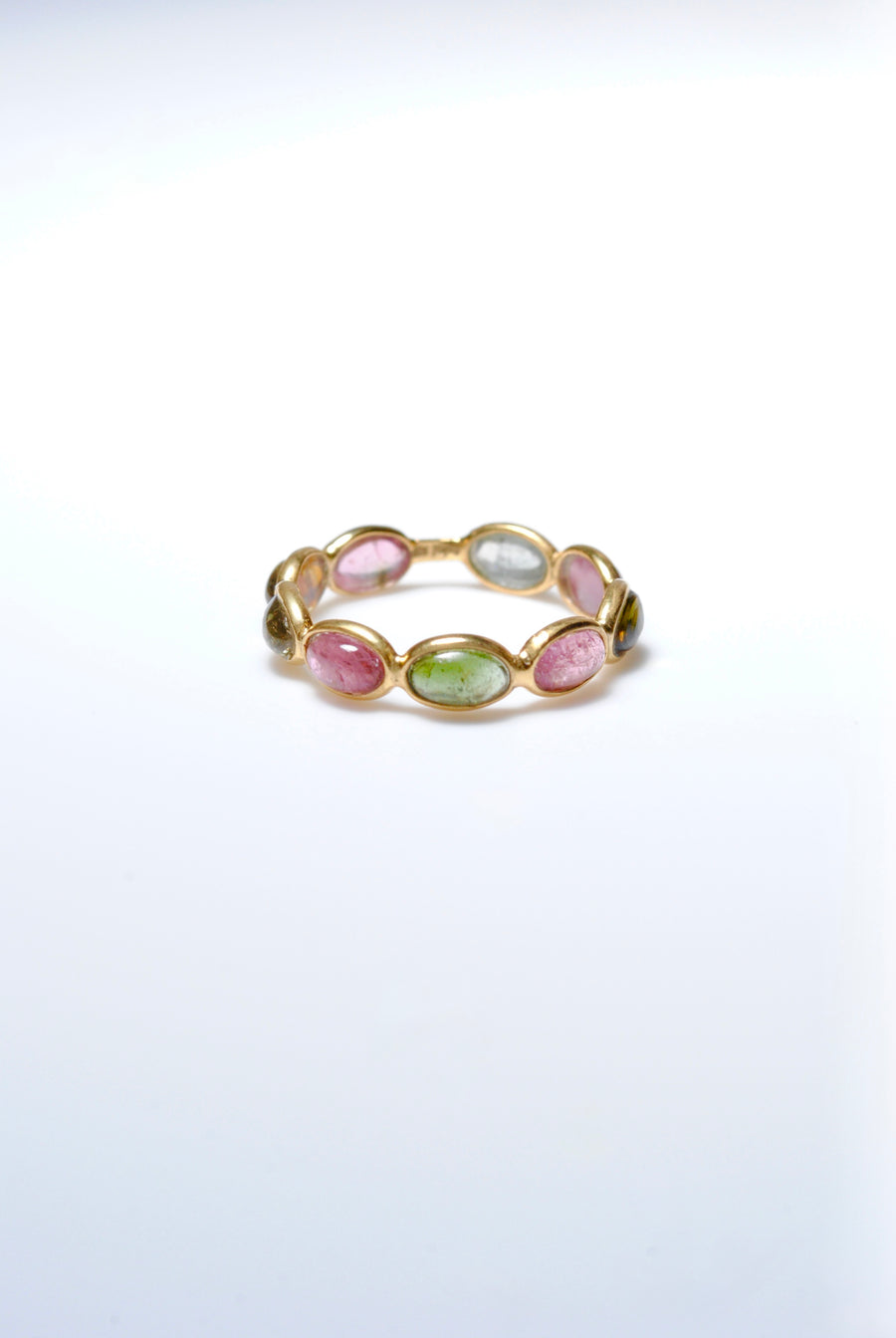 (マルチトルマリン/gold) oval horizon CAB eternity ring