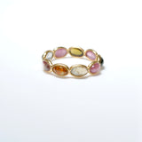 (マルチトルマリン/gold) oval horizon CAB eternity ring
