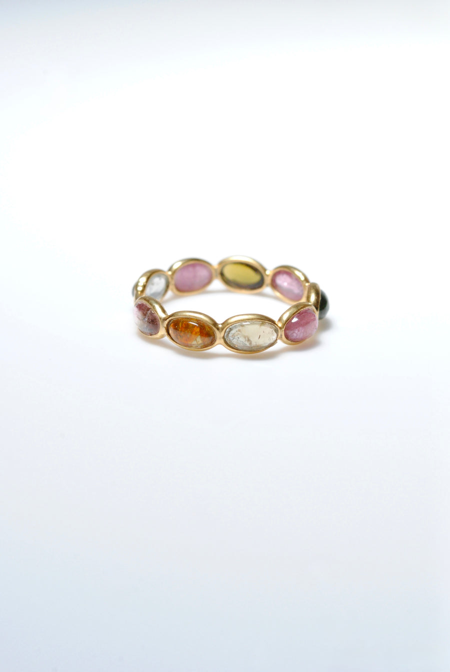 (マルチトルマリン/gold) oval horizon CAB eternity ring