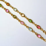 (マルチトルマリン/gold) oval horizon CAB eternity necklace
