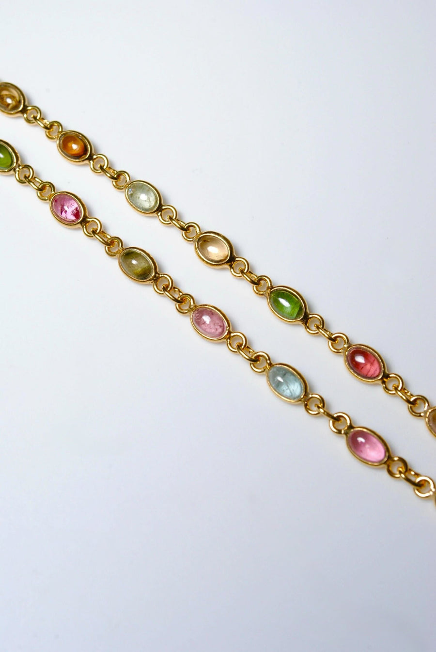 (マルチトルマリン/gold) oval horizon CAB eternity necklace