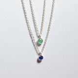 (サファイア/gold-silver) birth pinky necklace【9月誕生石】