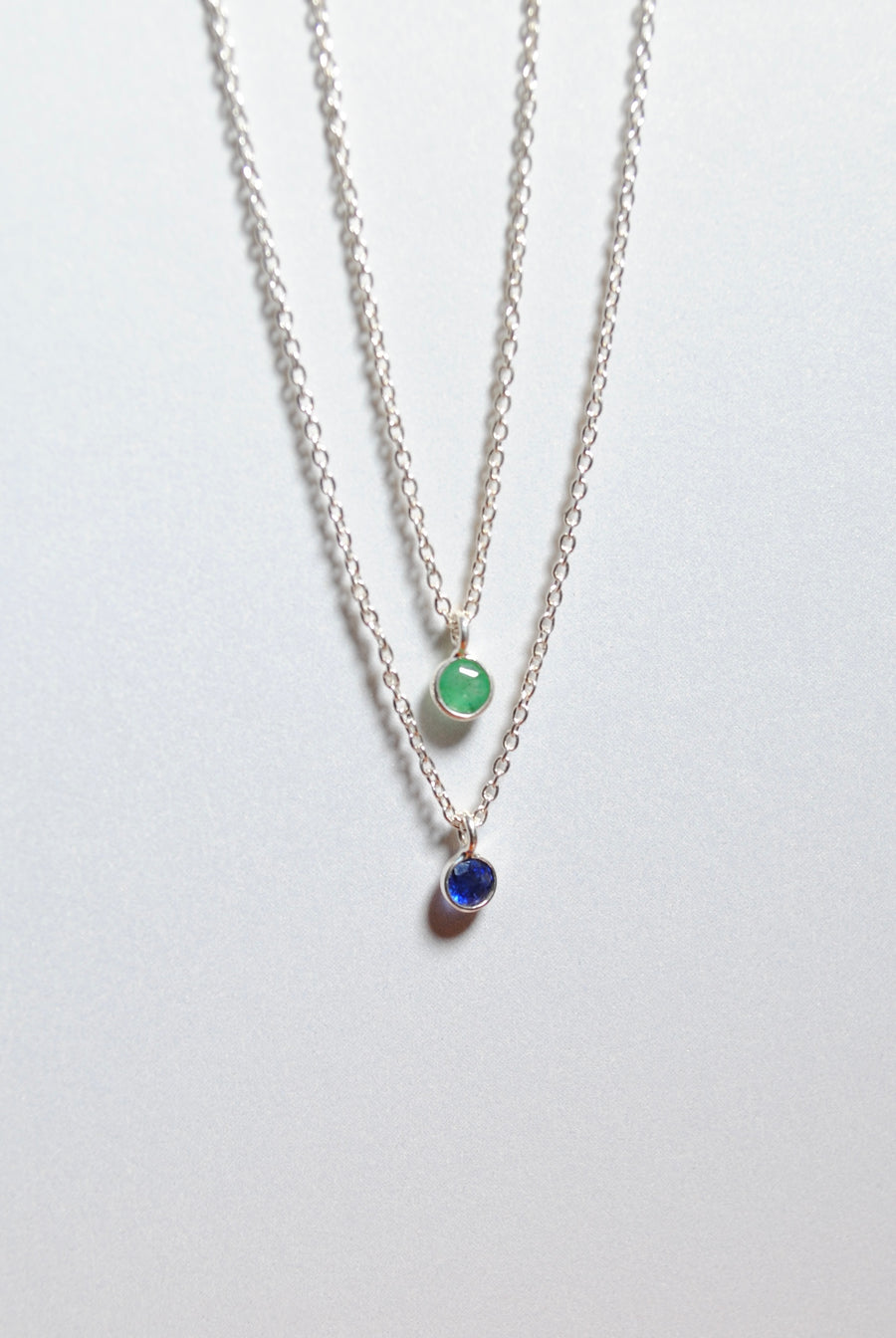 (サファイア/gold-silver) birth pinky necklace【9月誕生石】