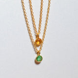 (シトリン/gold-silver) birth pinky necklace【11月誕生石】