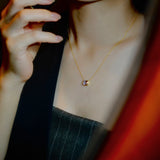 (ピンクアメジスト/gold) octagon tile necklace