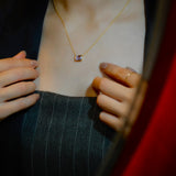 (ピンクアメジスト/gold) octagon tile necklace