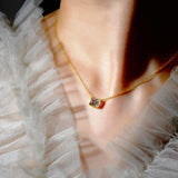 (ドットクオーツ/gold | silver) octagon tile necklace
