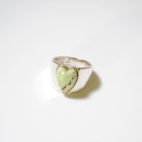 (レモンクリソプレーズ/silver) long heart rough ring