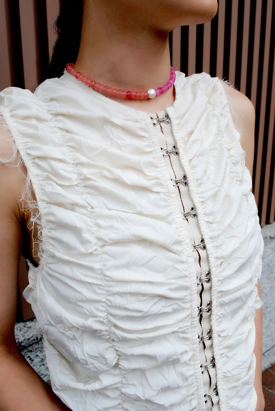 (Pink Quartz/Strawberry Quartz) 2-way Playful Rosary Necklace #001