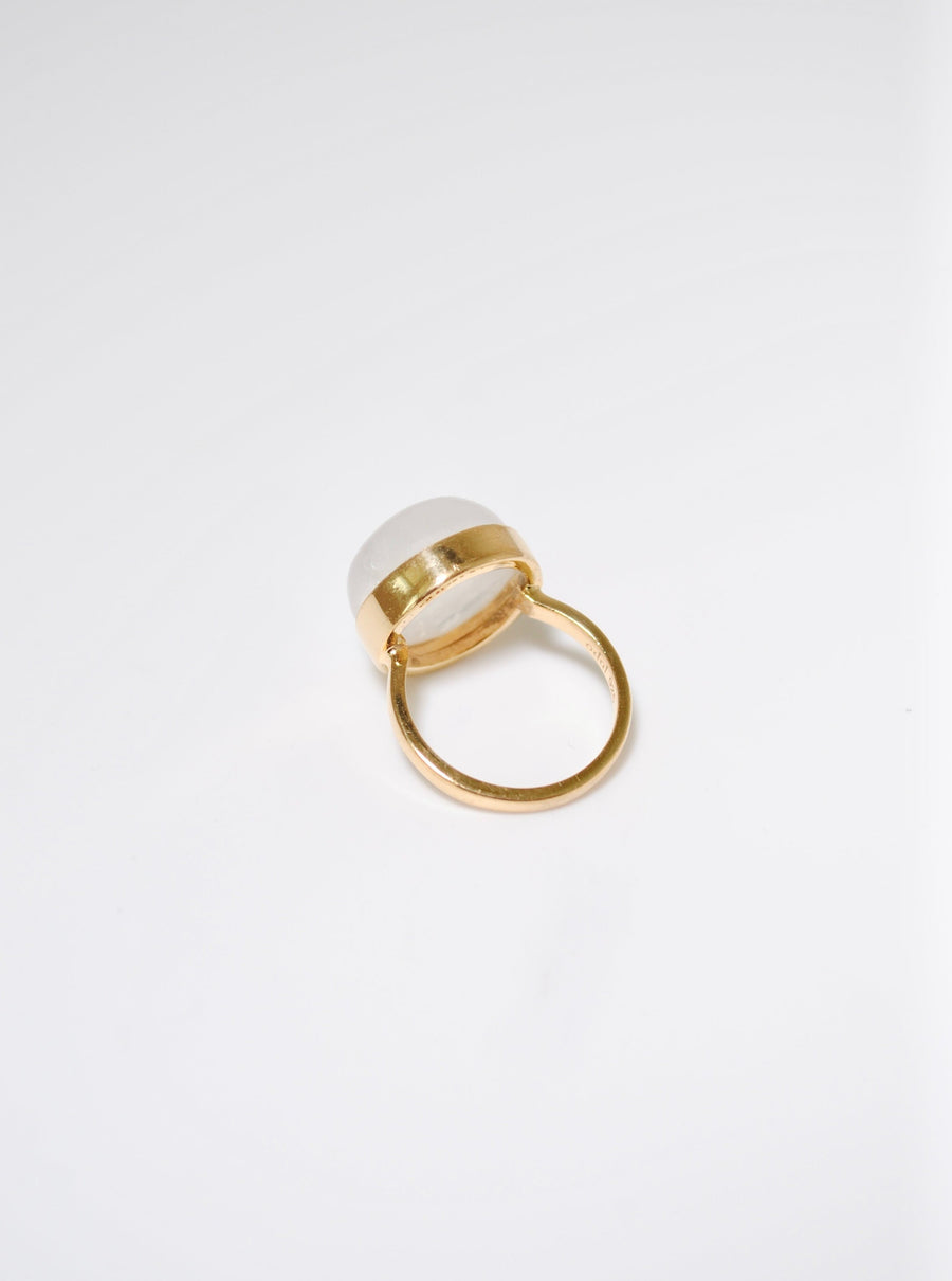 (Rainbow Moonstone/gold): moon walk ring