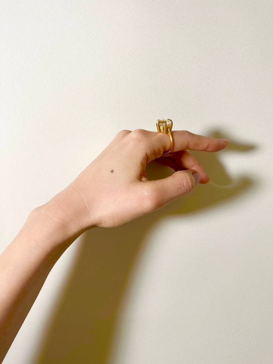 (Crystal/gold) Danger Star Inside Ring