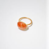 (サンストーン/gold) oval flower CAB  ring