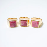 (チューライト/gold) unisex block ring
