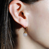 (マットローズクオーツ/gold) acorn ball earring