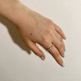 (レインボームーンストーン/ gold) oval horizon CAB eternity ring