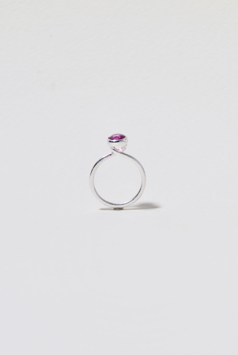 (Ruby/Silver) Twist Up 6 Ring