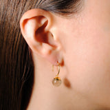 (ゴールデンルチルクオーツ/gold) acorn ball earring