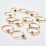 (アクアマリン/gold) birth ring【3月誕生石】