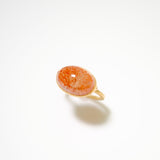 (サンストーン/gold) oval flower CAB  ring