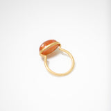 (サンストーン/gold) oval flower CAB  ring