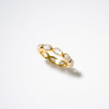 (レインボームーンストーン/ gold) oval horizon CAB eternity ring