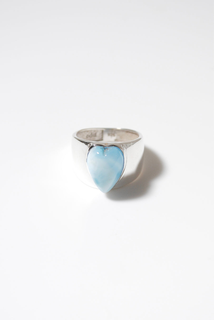 (ラリマー/silver) long heart rough ring