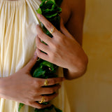 (ガーネット&レインボームーンストーン/gold) garden bloom necklace