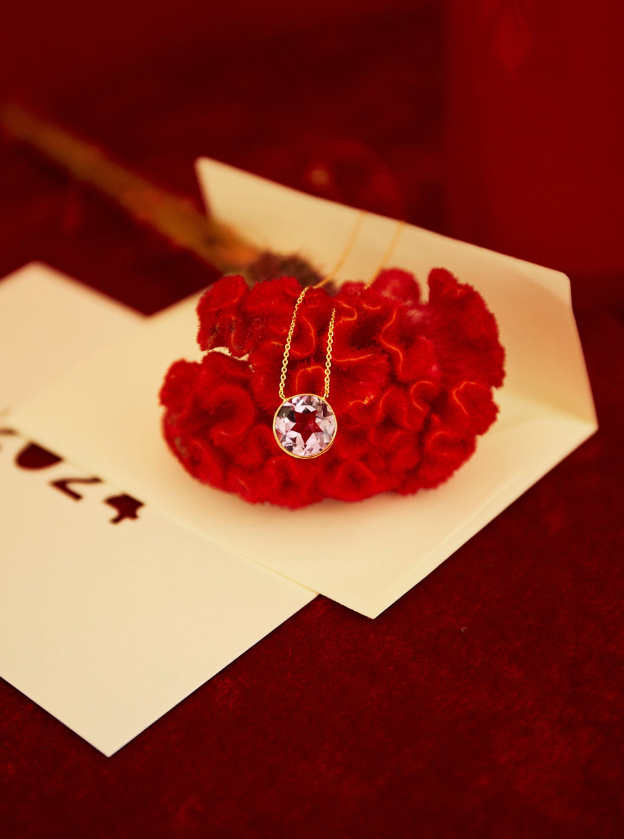 (ピンクアメジスト/gold) star inside necklace