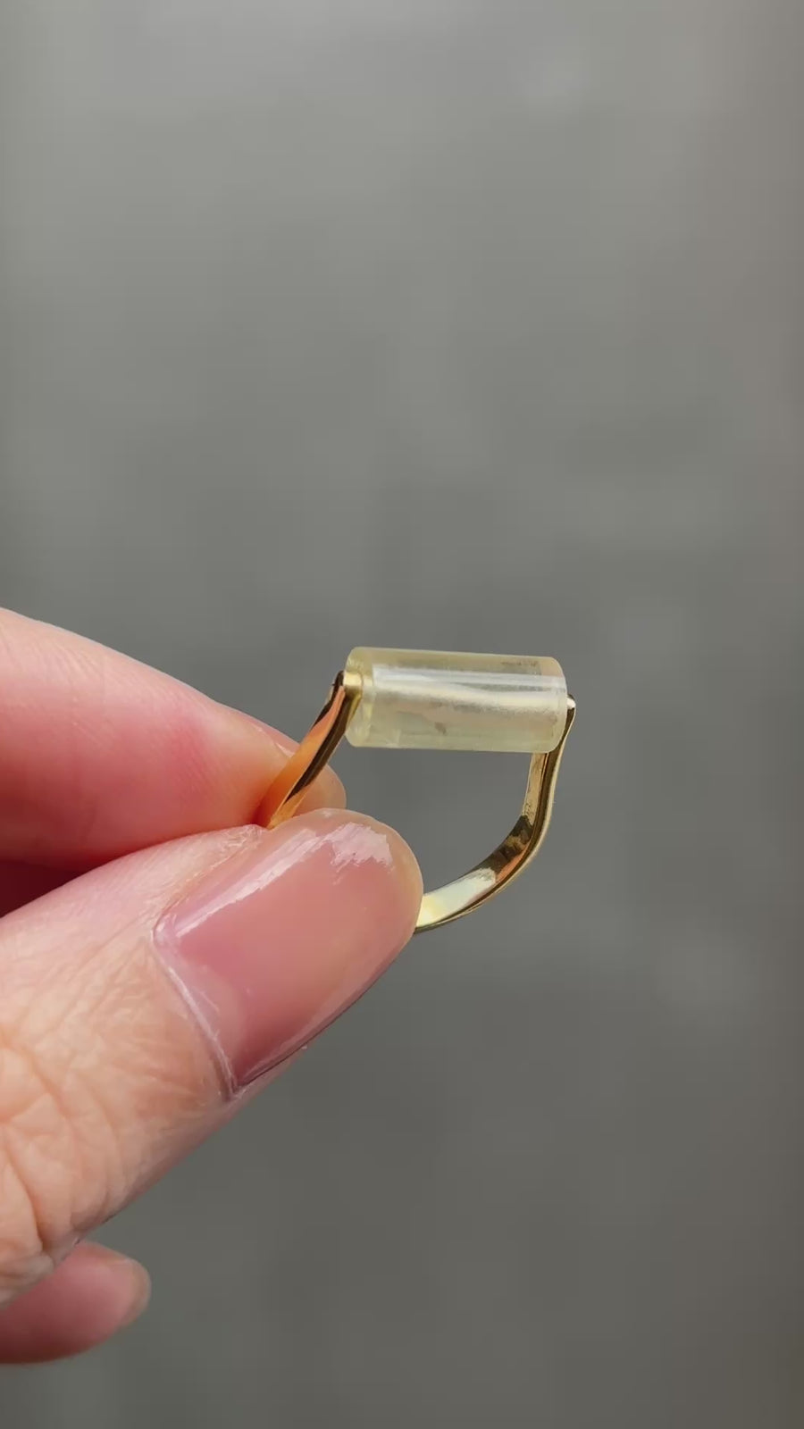 (レモンクオーツ/gold) rolling ring