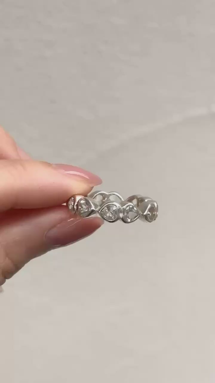 (ホワイトトパーズ/silver) All heart full eternity ring