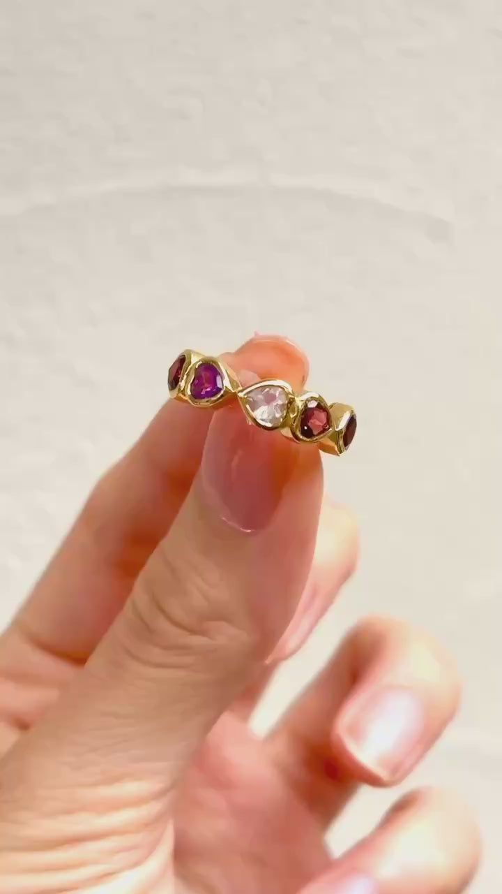 (トルマリンマルチ/gold) All heart full eternity ring