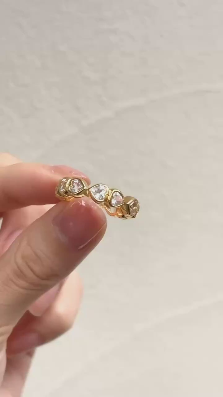 (ホワイトトパーズ/gold) All heart full eternity ring