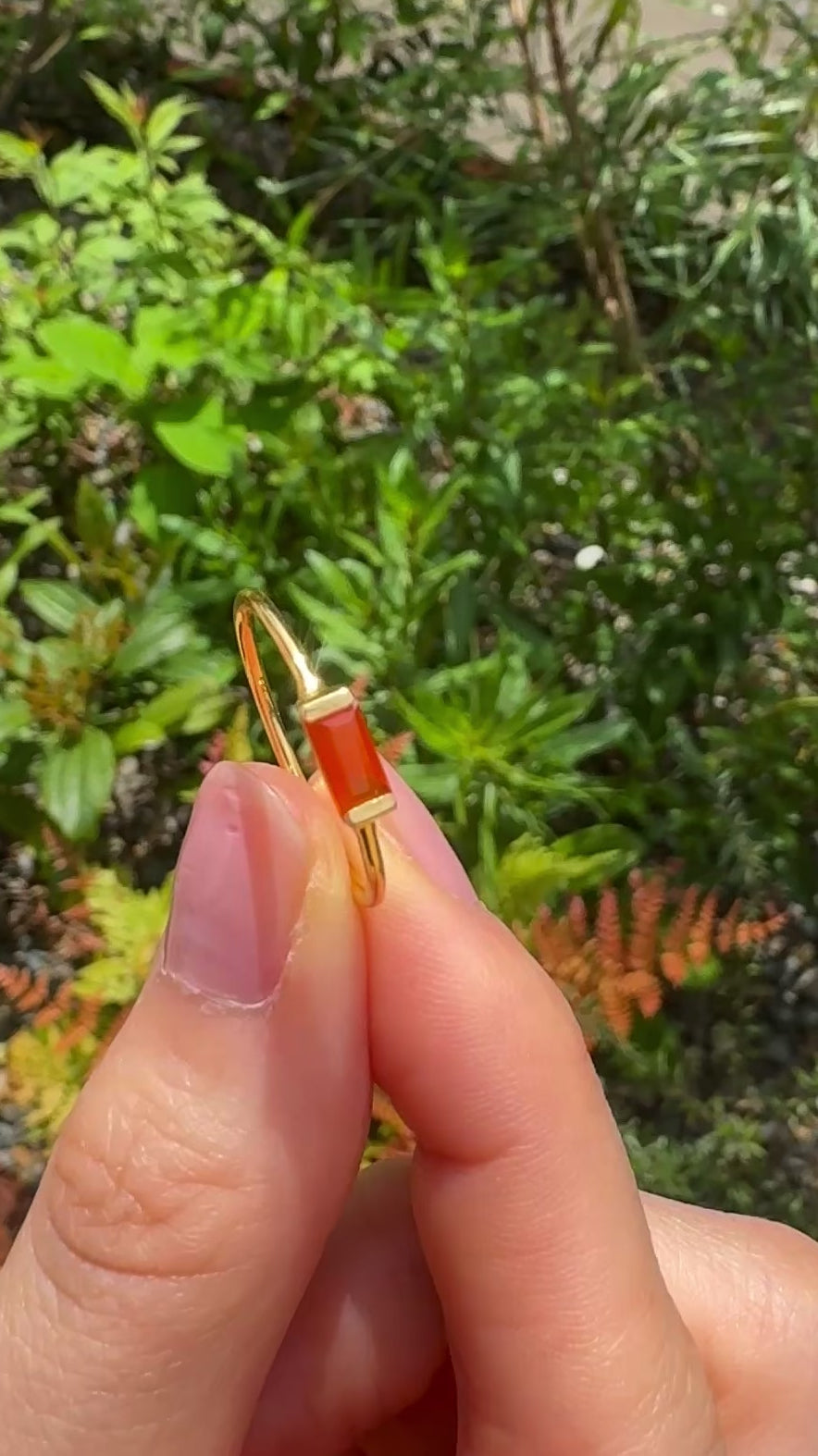 (カーネリアン/gold) mini rect boad ring