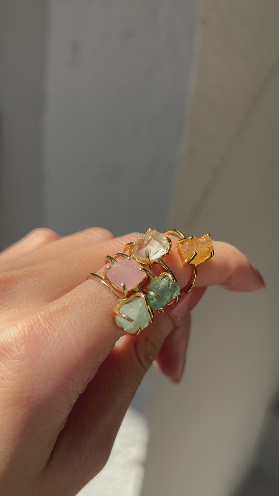 (Citrine/gold) rough stone ring